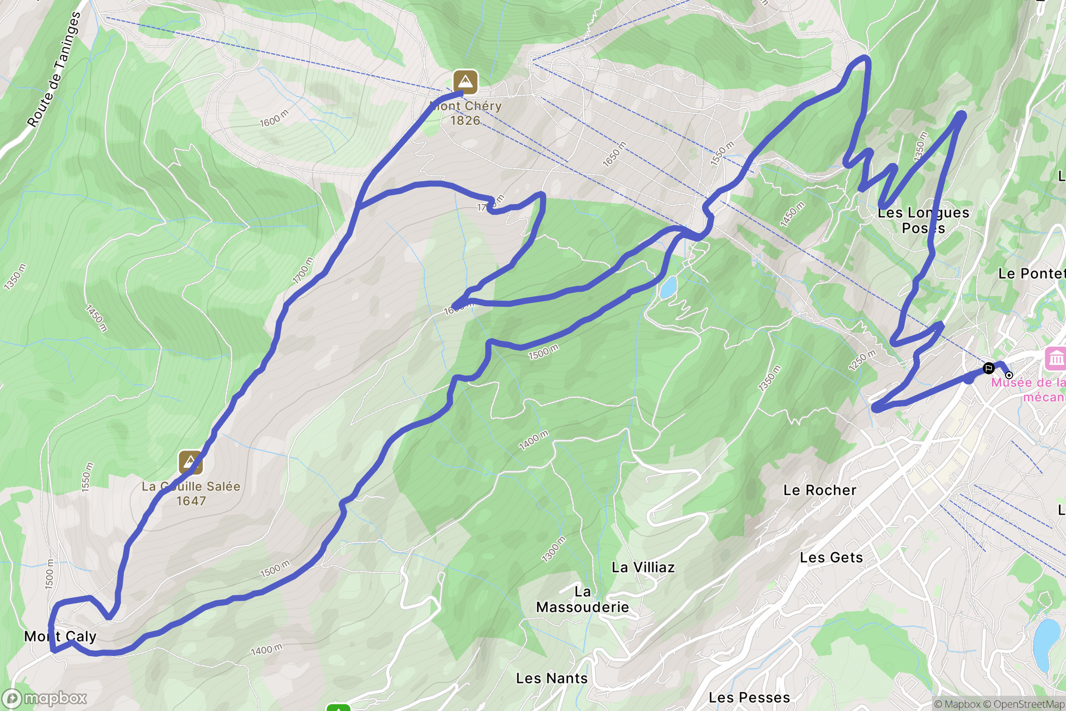 Les Gets : carte du parcours de randonnée - France