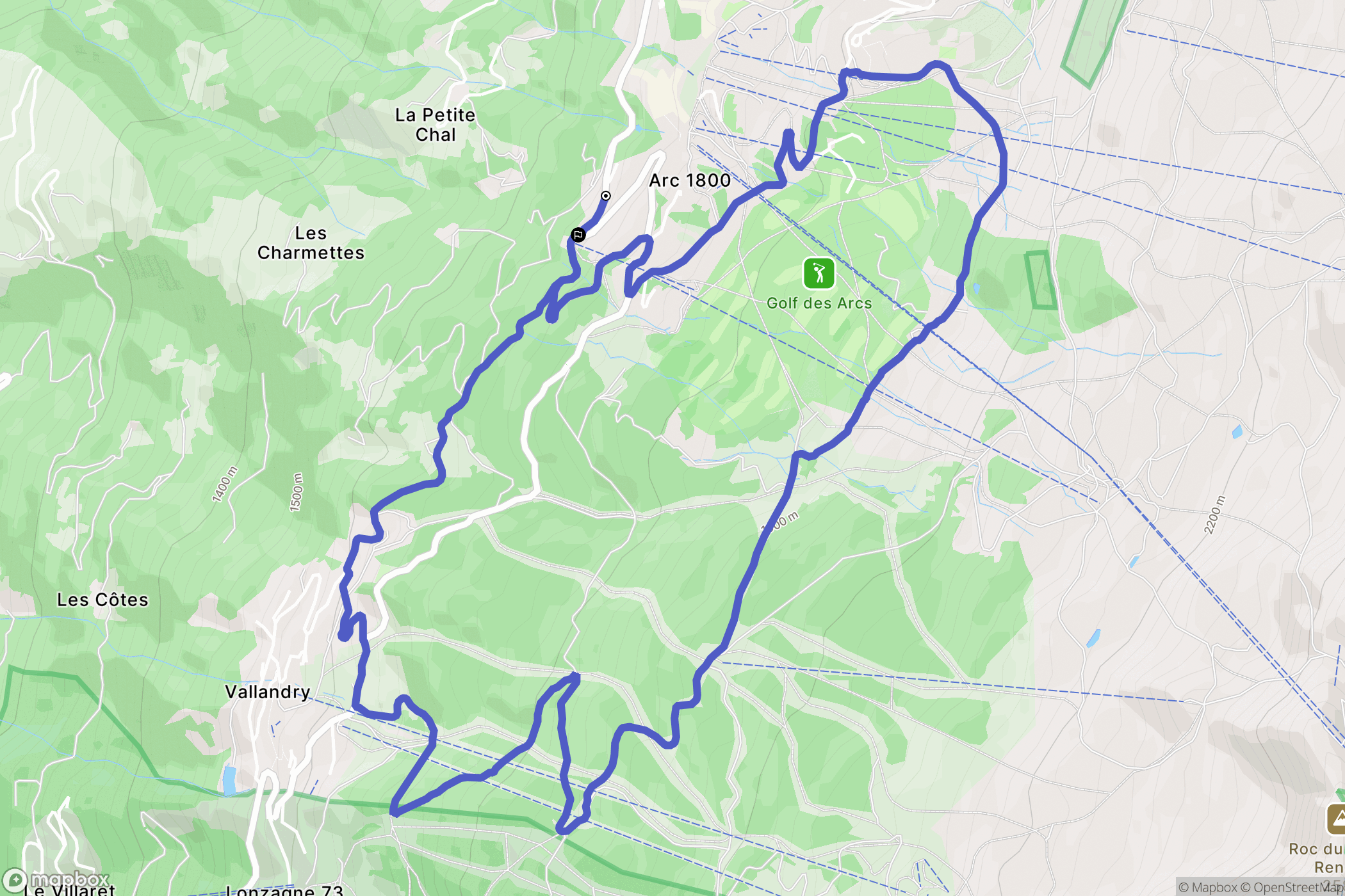 Bourg-Saint-Maurice : carte du parcours de randonnée - France