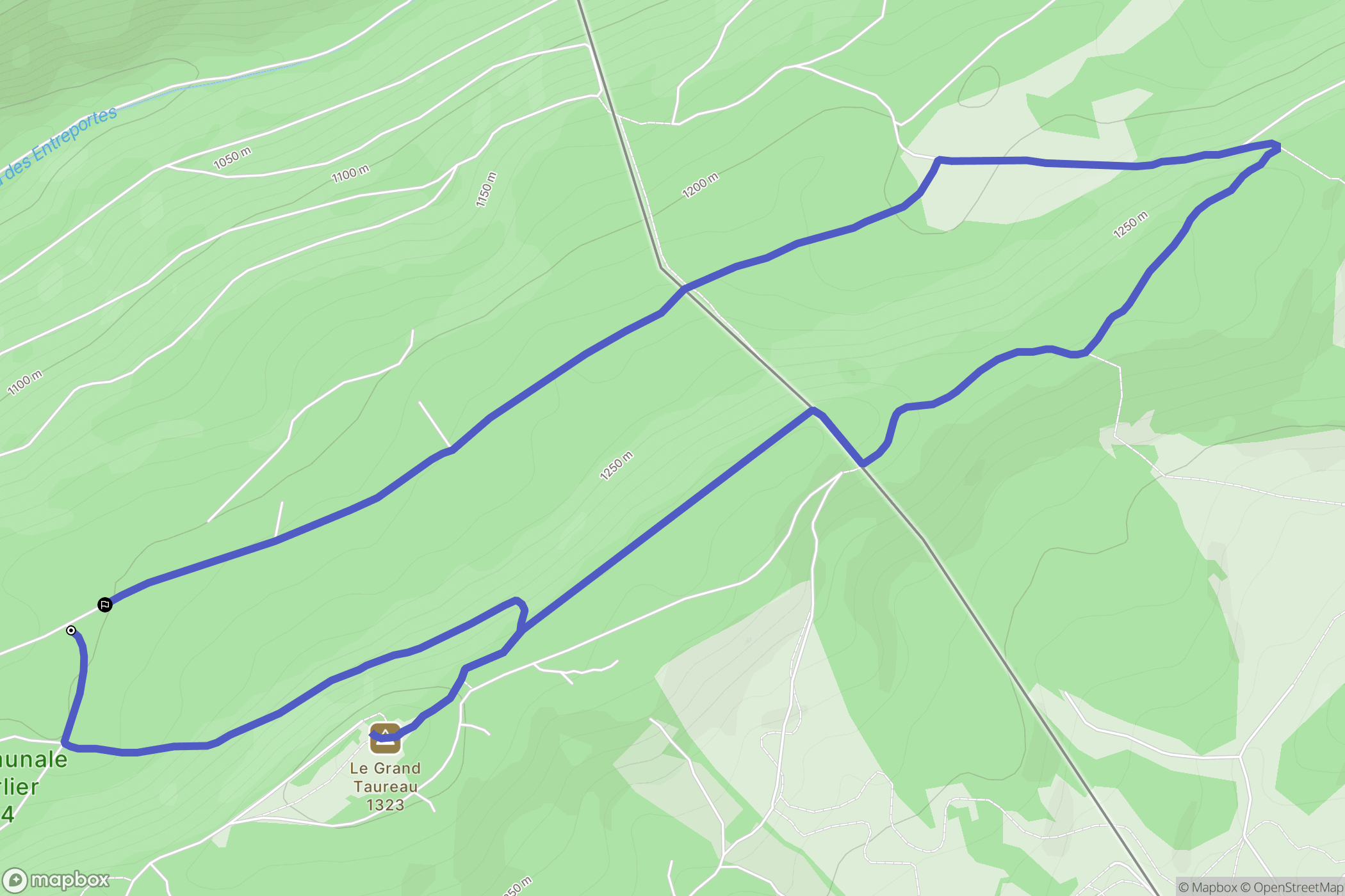 Pontarlier : carte du parcours de randonnée - France