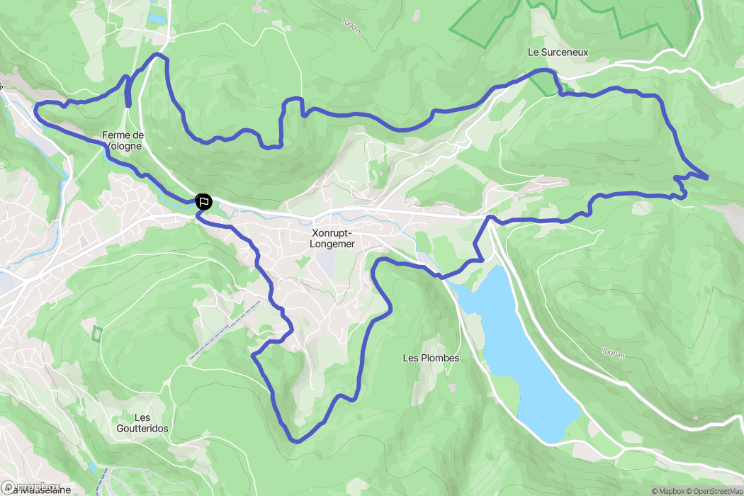 Xonrupt-Longemer : carte du parcours de randonnée - France