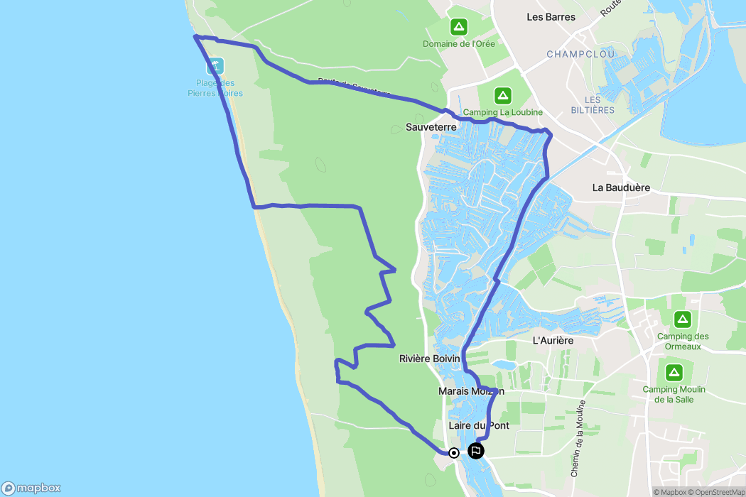 Les Sables-d'Olonne : carte du parcours de randonnée - France