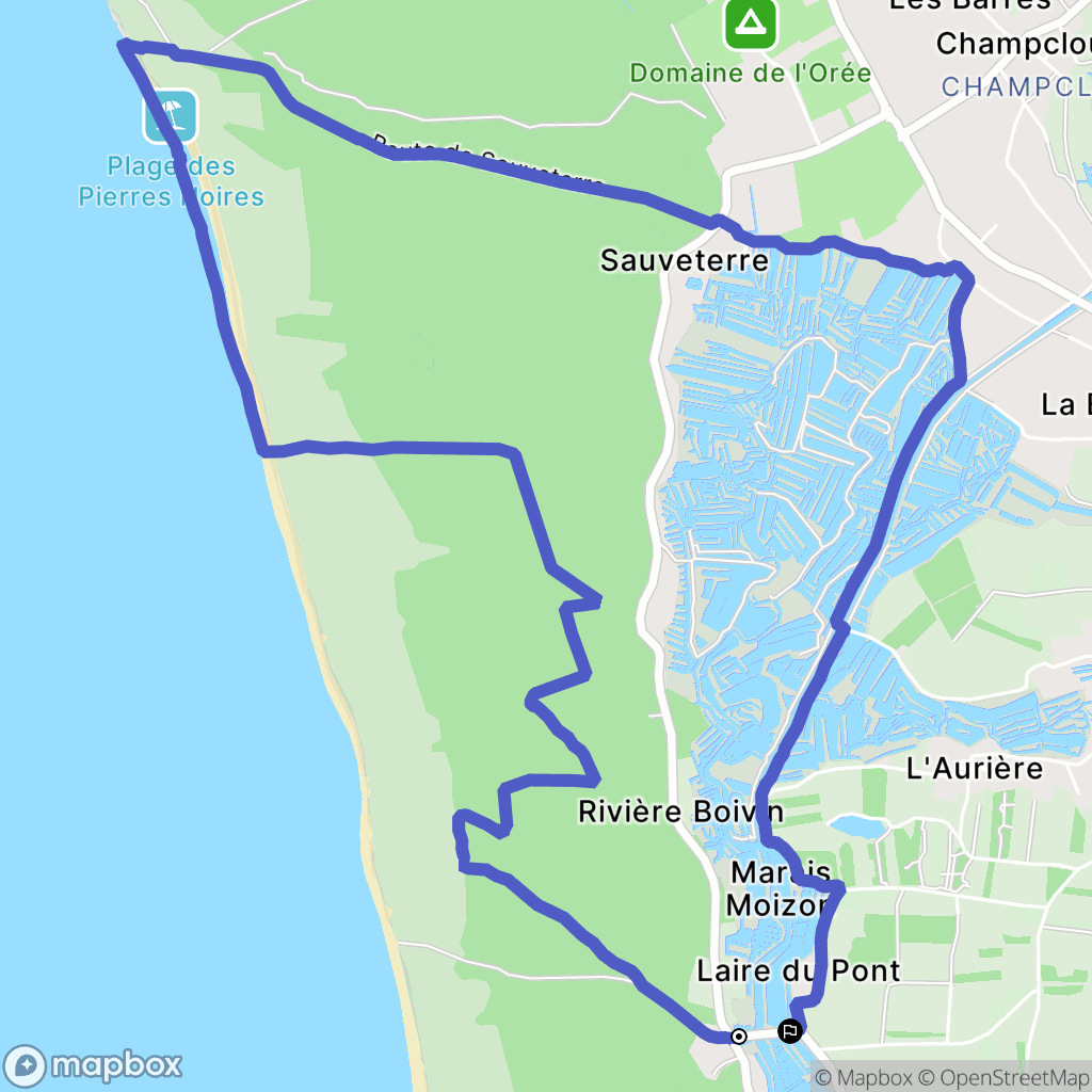 Les Sables-d'Olonne : carte du parcours de randonnée - France