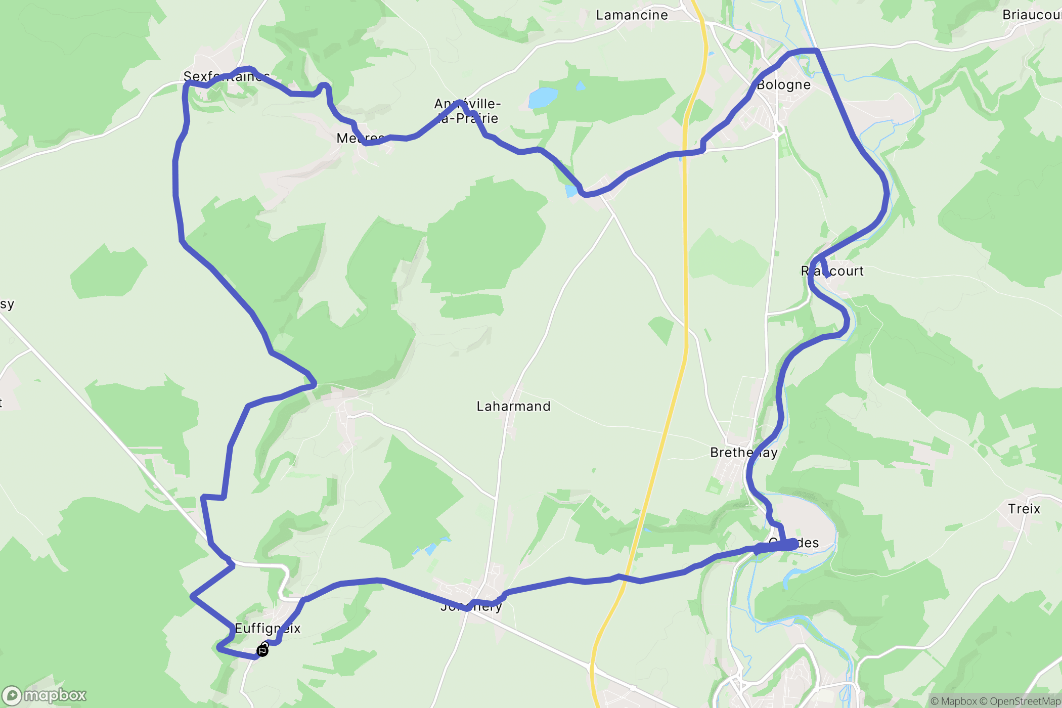 Euffigneix : carte du parcours de randonnée - France