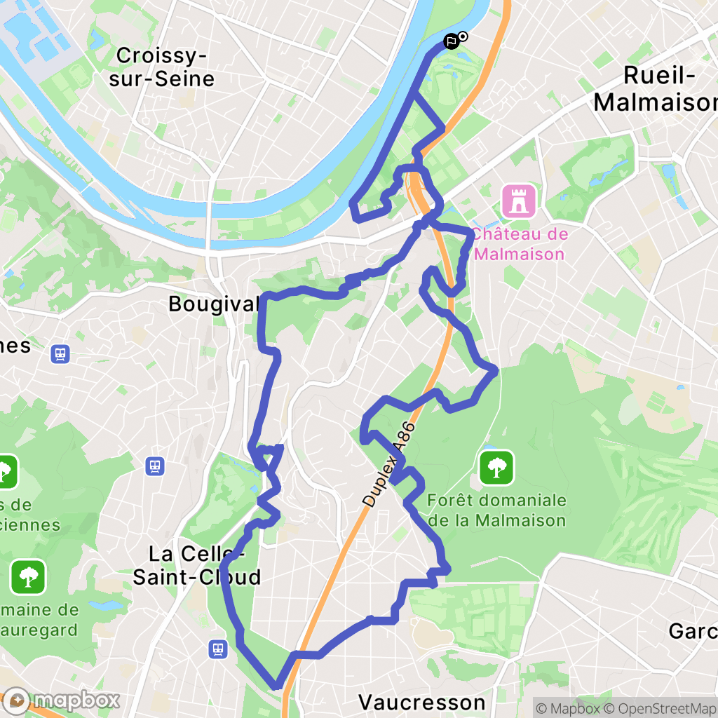 Rueil-Malmaison : carte du parcours de randonnée - France