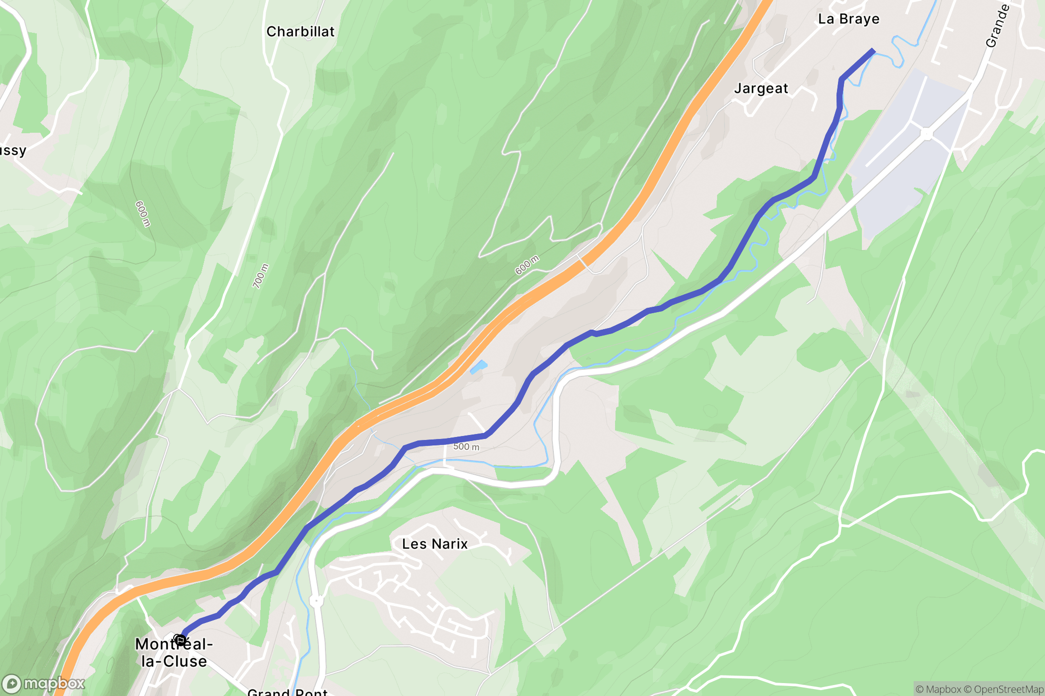 Montréal-la-Cluse : carte du parcours de randonnée - France