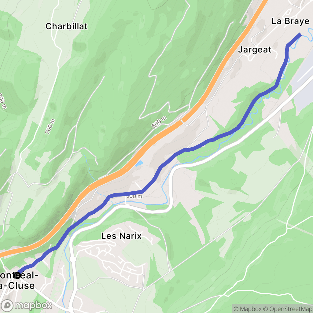 Montréal-la-Cluse : carte du parcours de randonnée - France