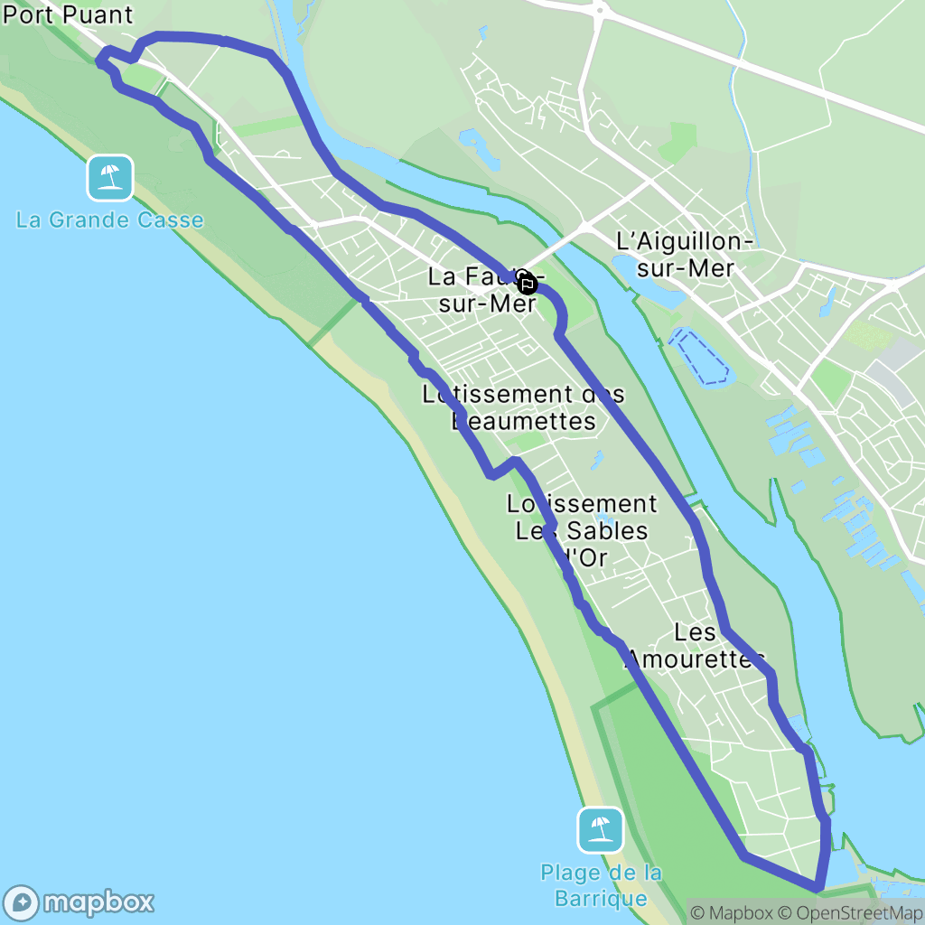 L'Aiguillon-la-Presqu'île : carte du parcours de randonnée - France