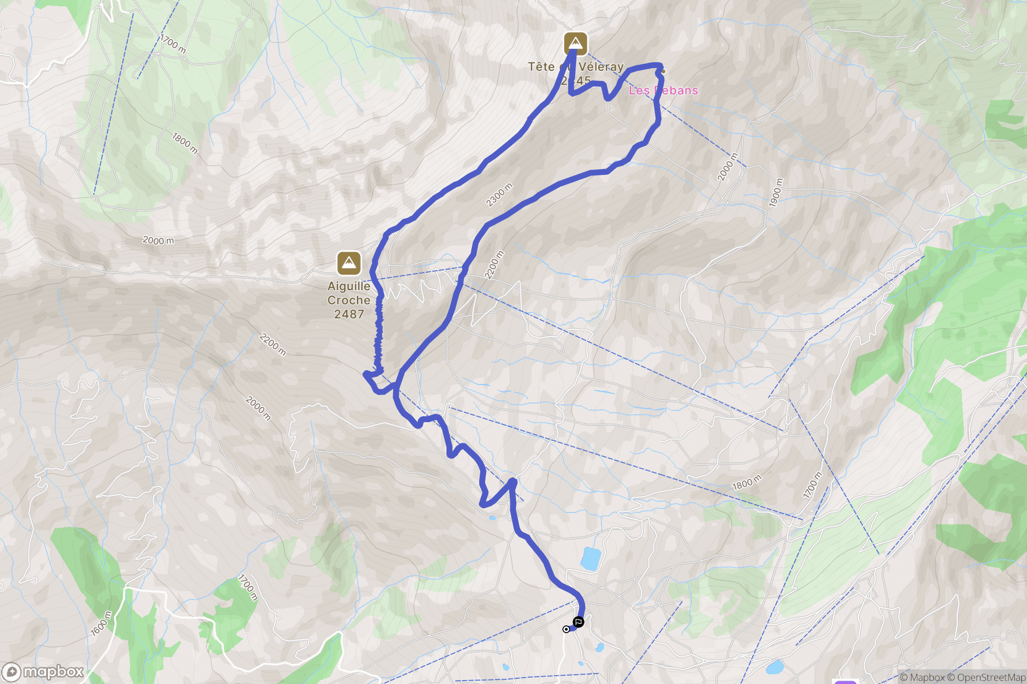 Hauteluce : carte du parcours de randonnée - France