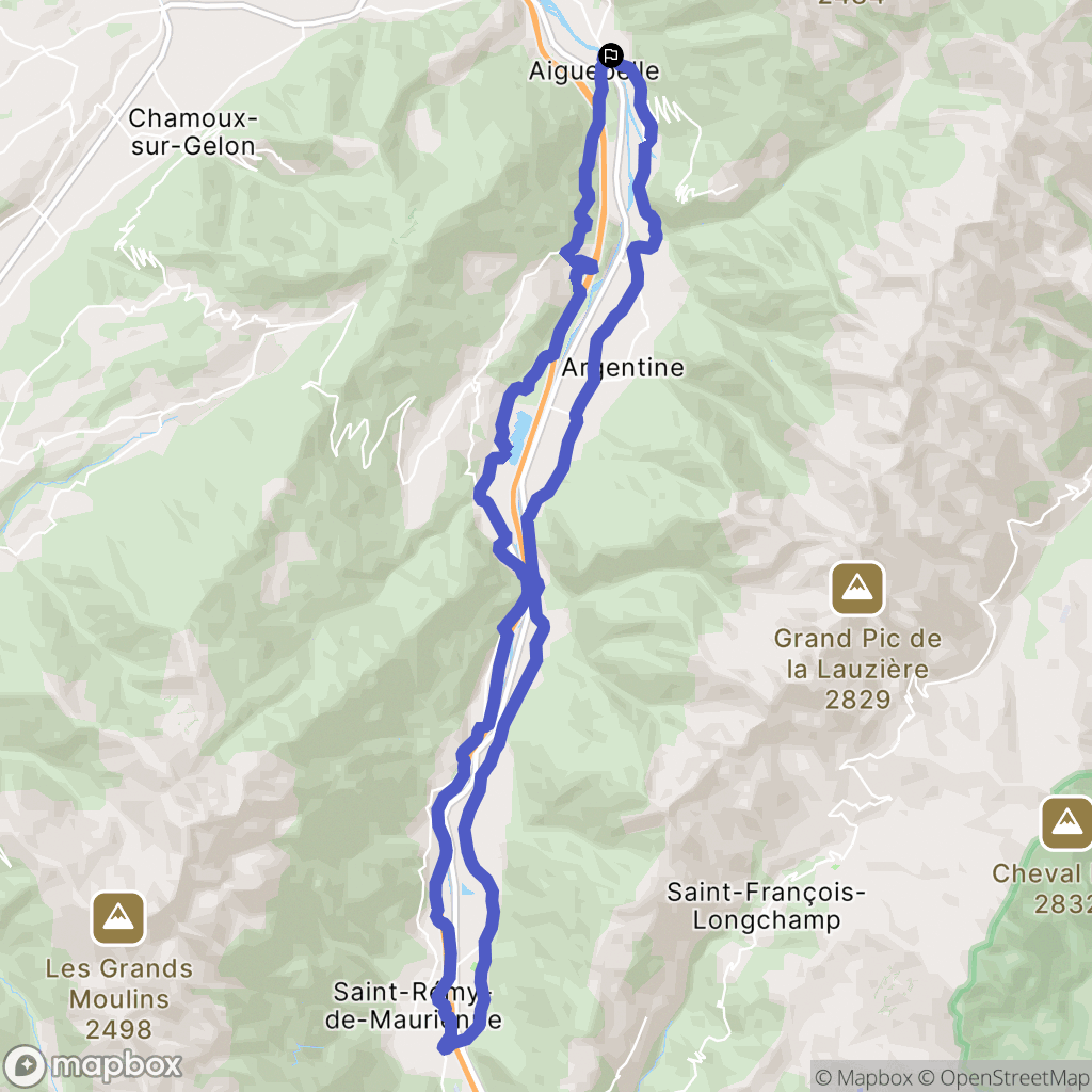 Val-d'Arc : carte du parcours de randonnée - France