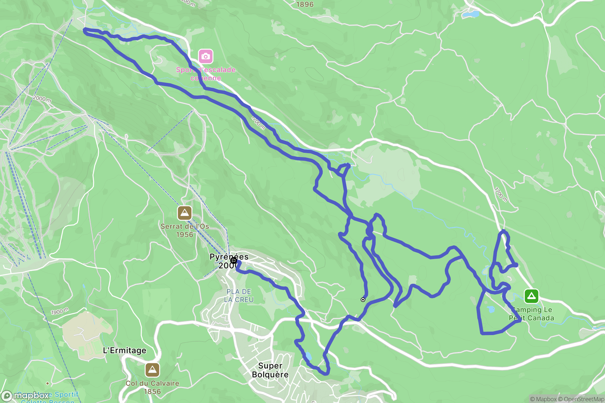 Bolquère : carte du parcours de randonnée - France