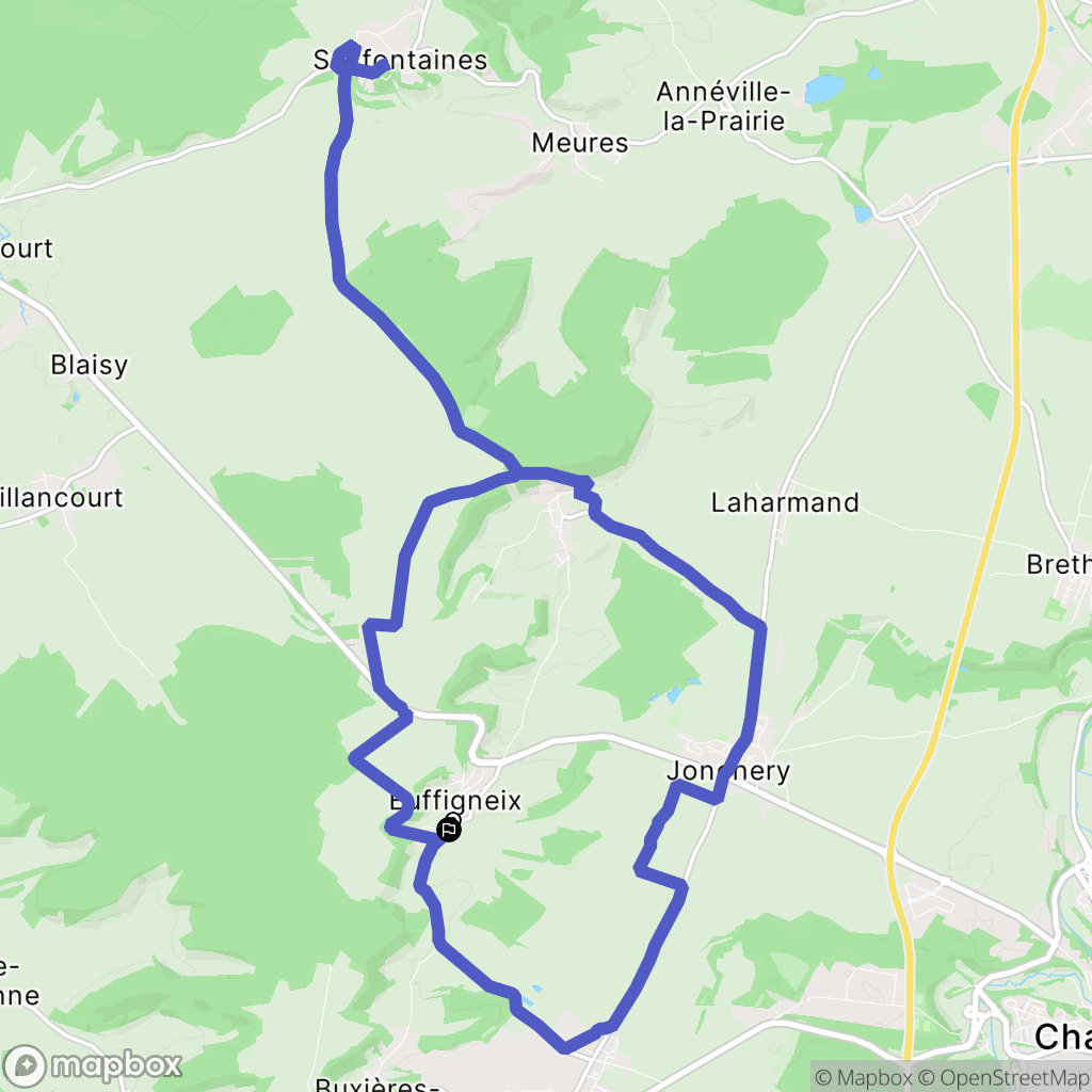 Euffigneix : carte du parcours de randonnée - France