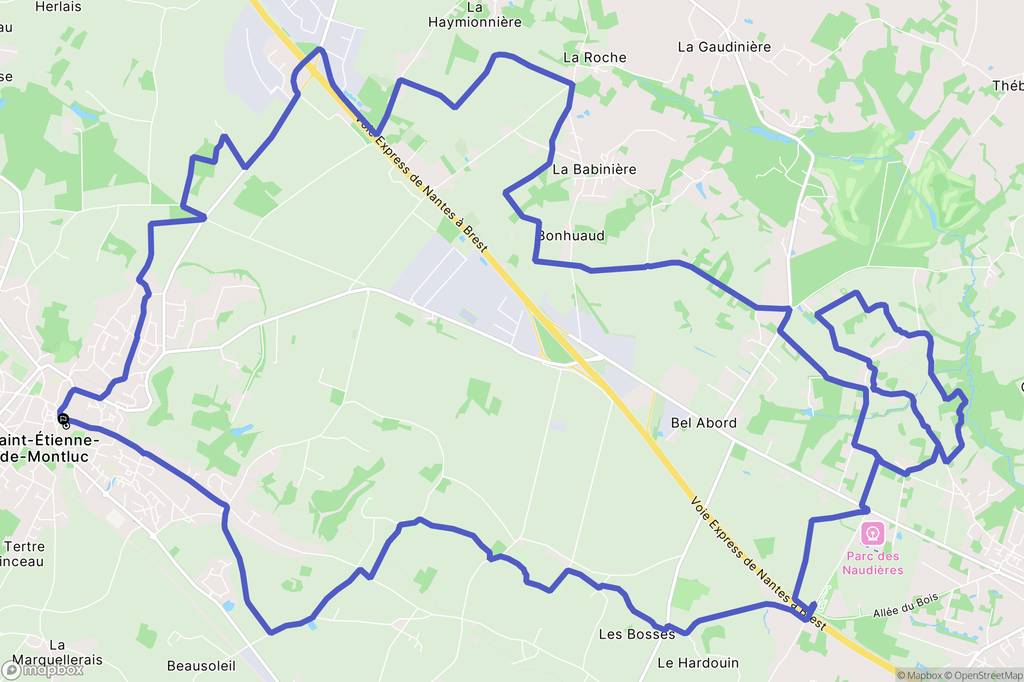 Saint-Étienne-de-Montluc : carte du parcours de randonnée - France
