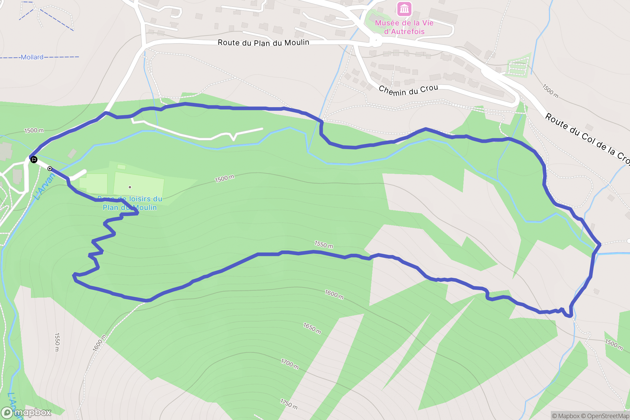 Saint-Sorlin-d'Arves : carte du parcours de randonnée - France