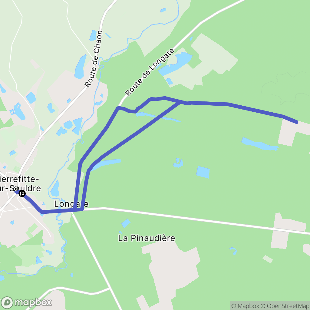 Pierrefitte-sur-Sauldre : carte du parcours de randonnée - France