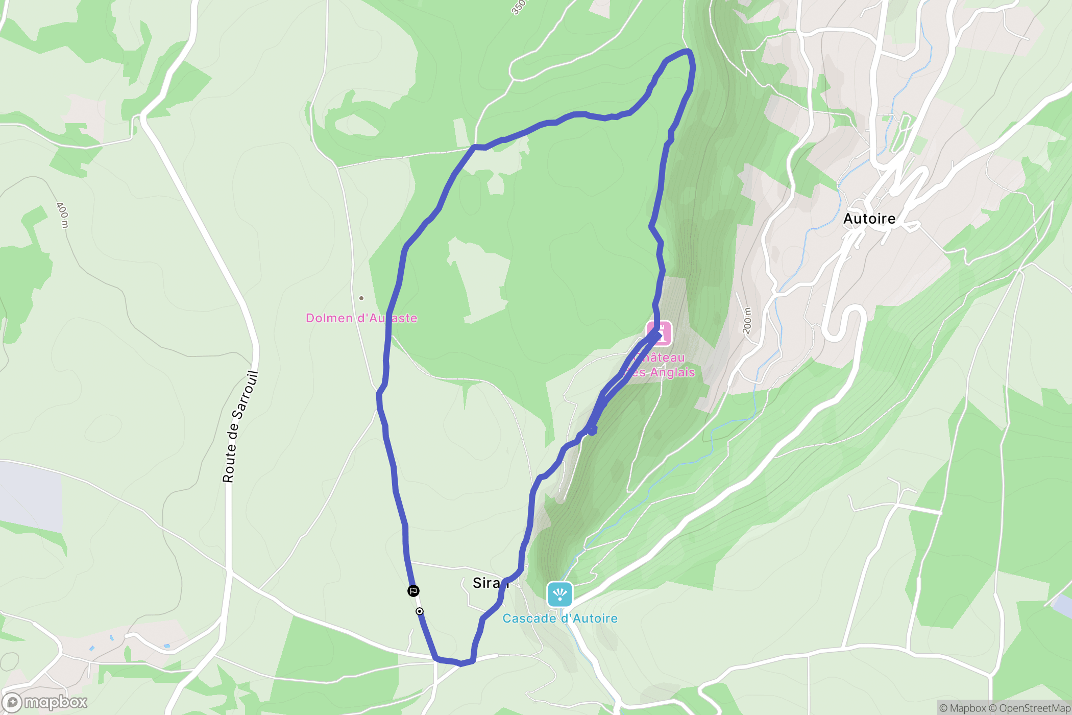 Loubressac : carte du parcours de randonnée - France