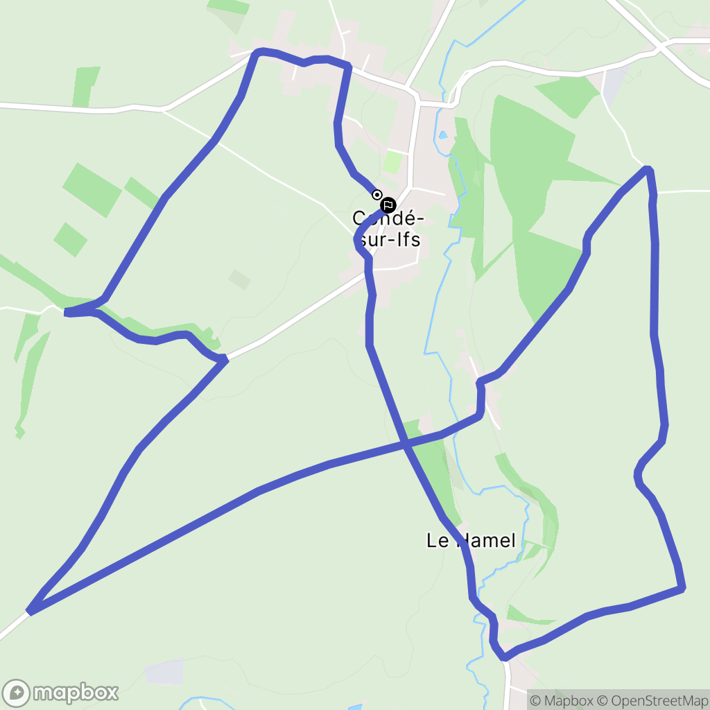 Condé-sur-Ifs : carte du parcours de randonnée - France