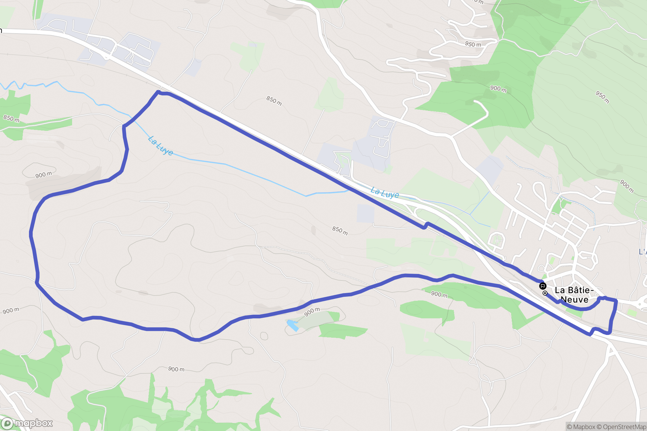 La Bâtie-Neuve : carte du parcours de randonnée - France