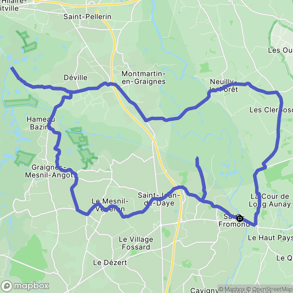 Saint-Fromond : carte du parcours de randonnée - France