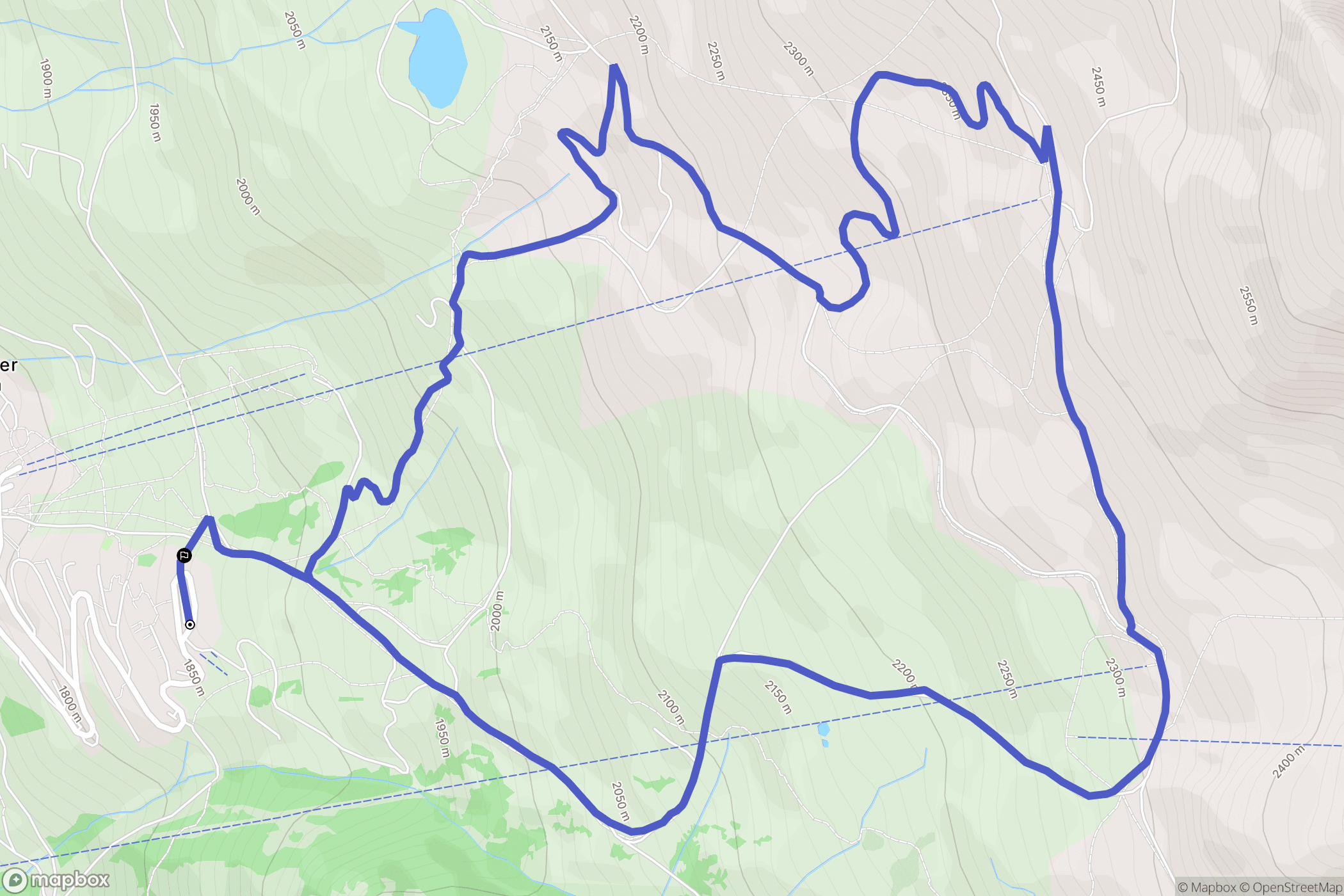 Valmeinier : carte du parcours de randonnée - France