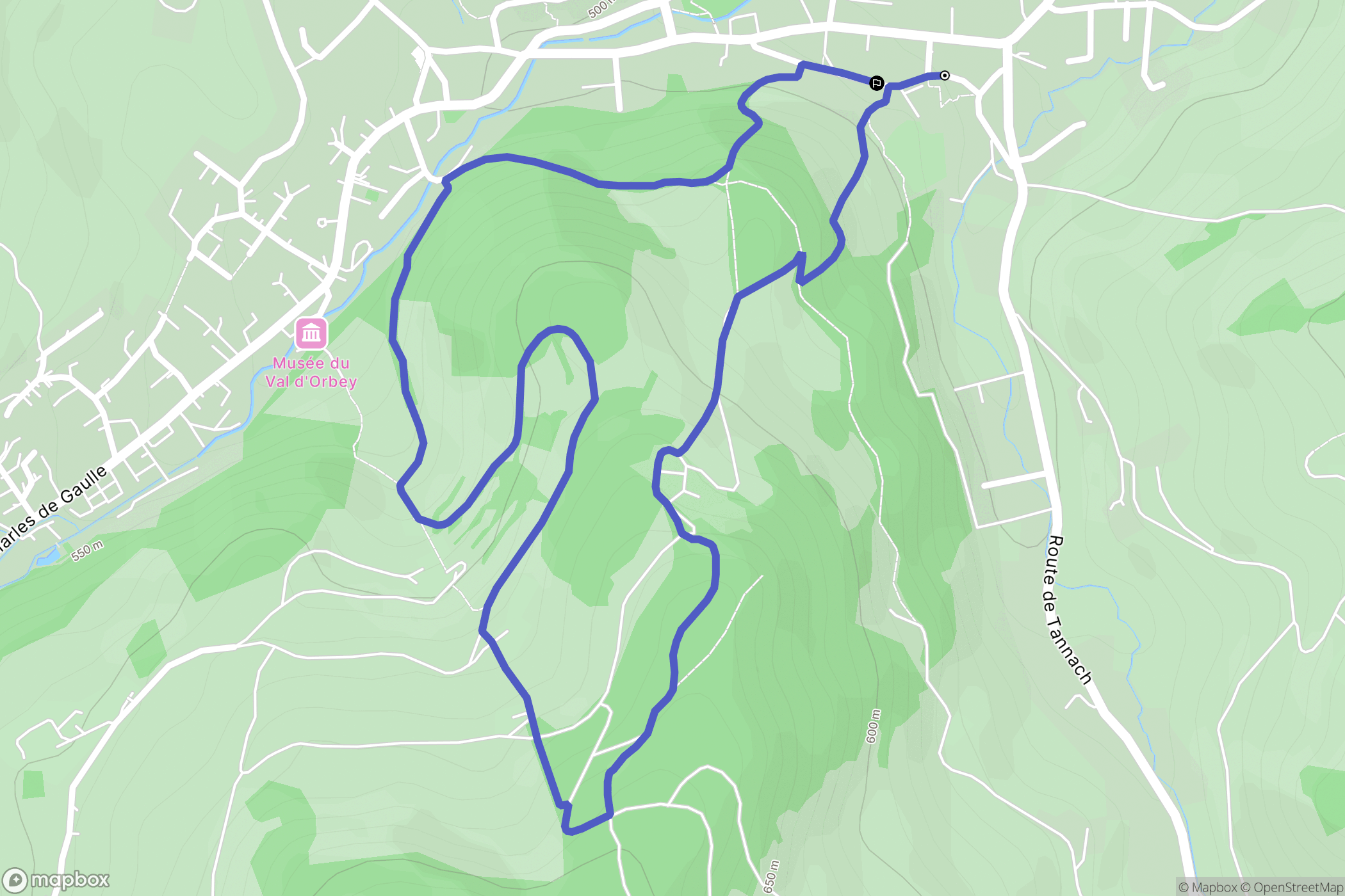 Orbey : carte du parcours de randonnée - France