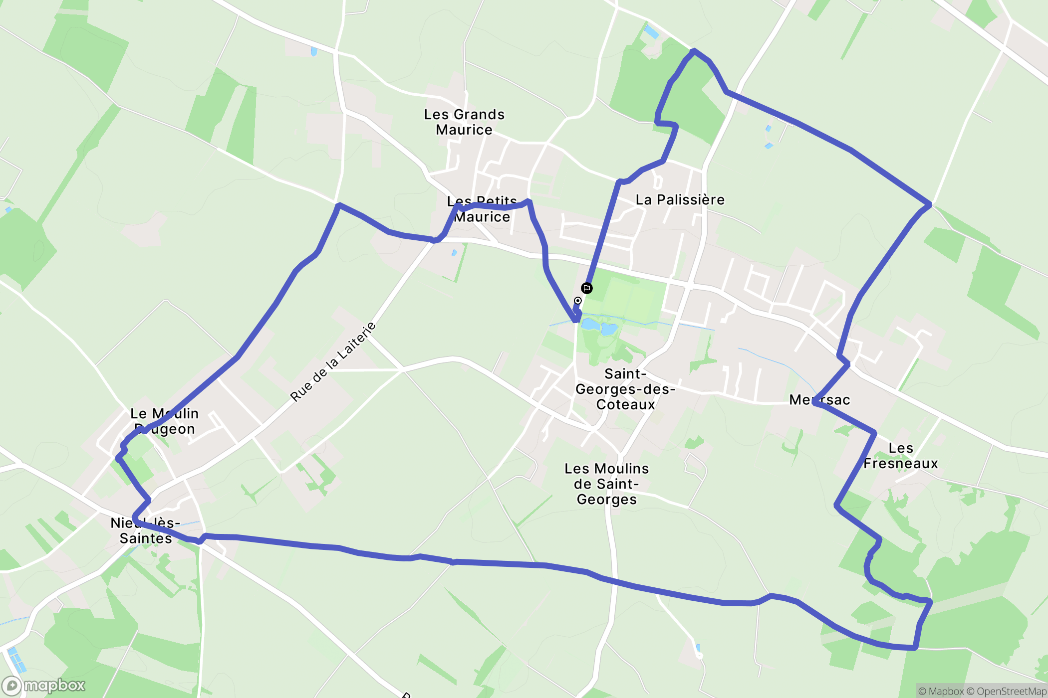 Saint-Georges-des-Coteaux : carte du parcours de randonnée - France