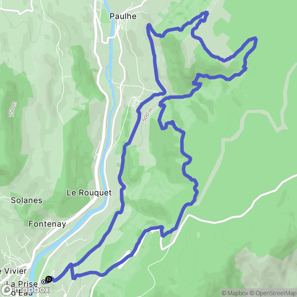 Millau : carte du parcours de randonnée - France