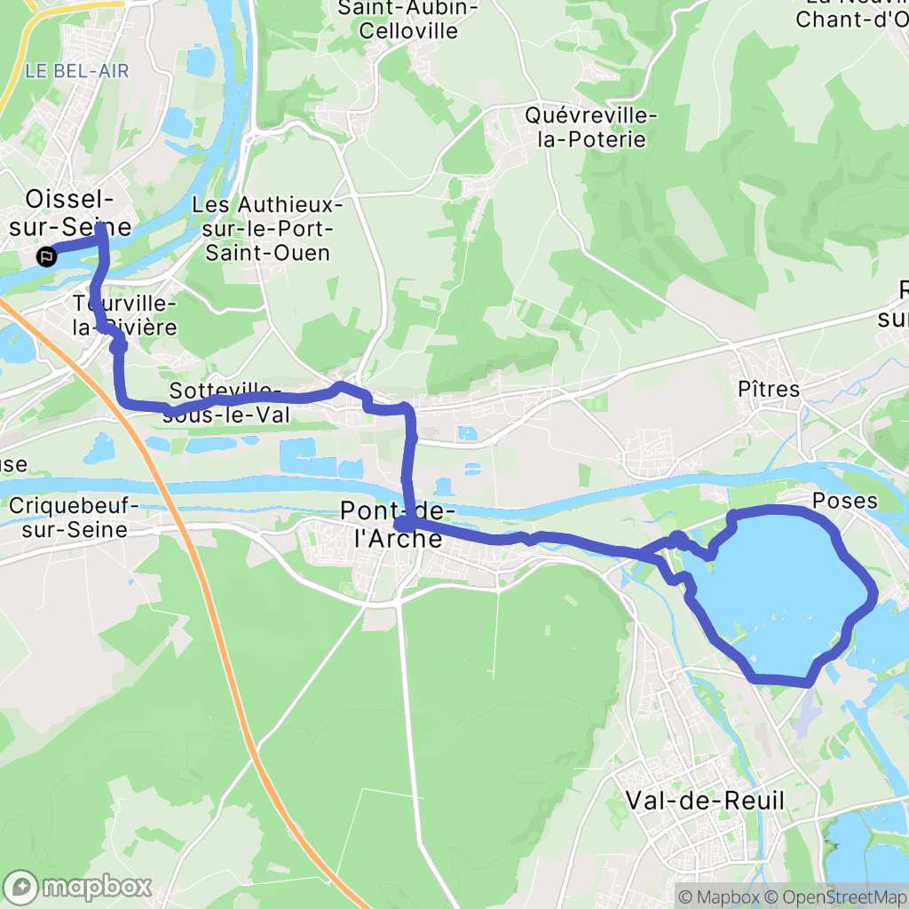 Oissel : carte du parcours de randonnée - France