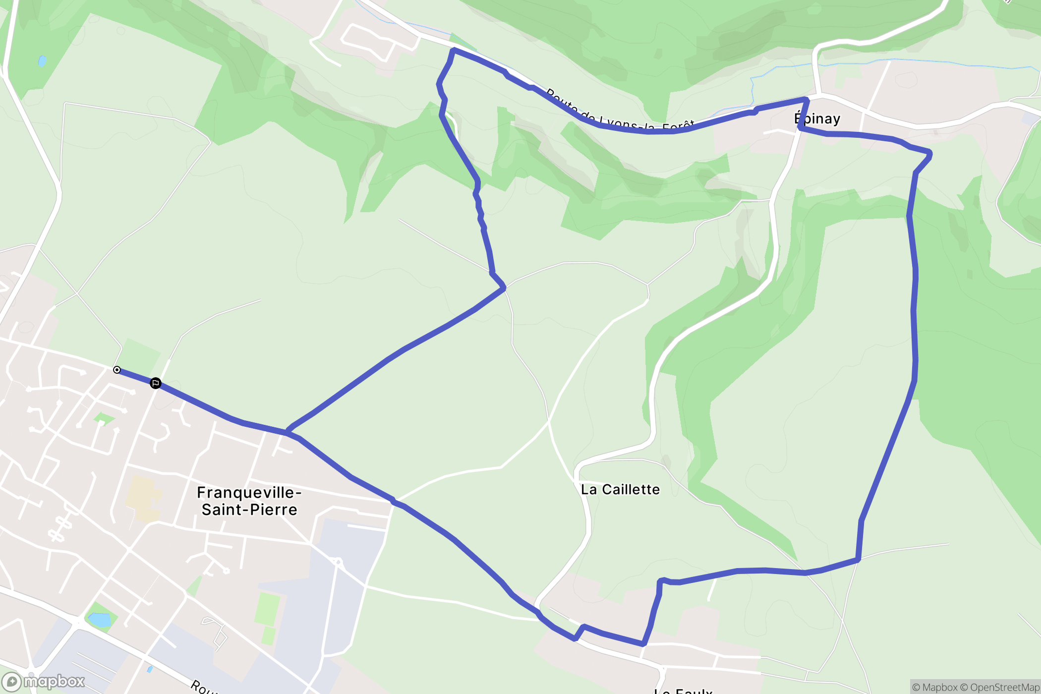 Franqueville-Saint-Pierre : carte du parcours de randonnée - France