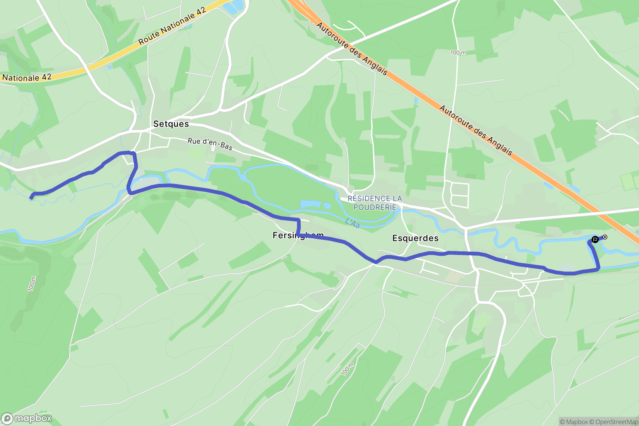 Hallines : carte du parcours de randonnée - France