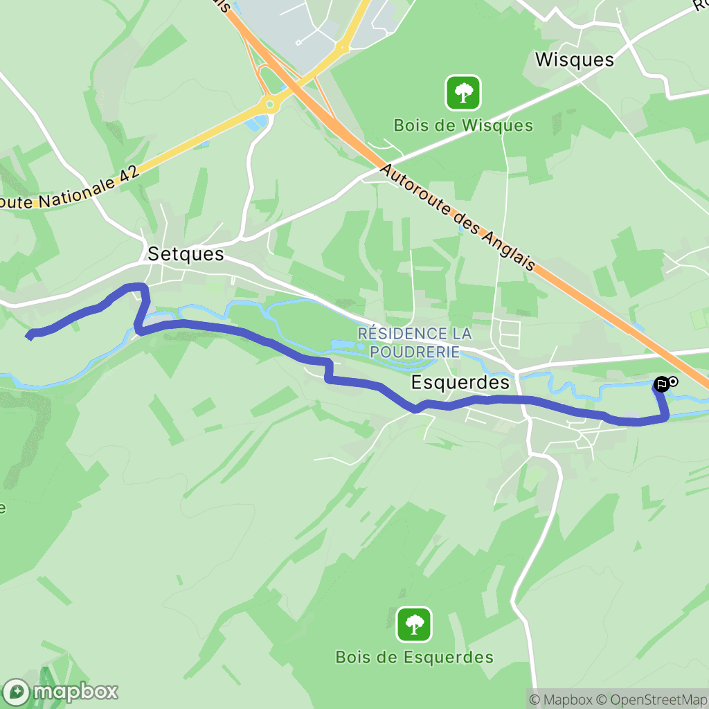 Hallines : carte du parcours de randonnée - France
