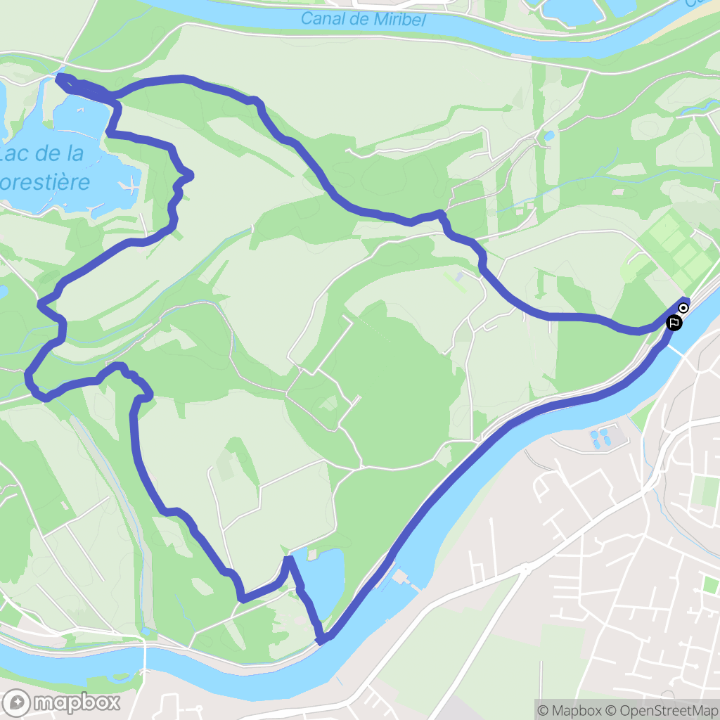 Jonage : carte du parcours de randonnée - France