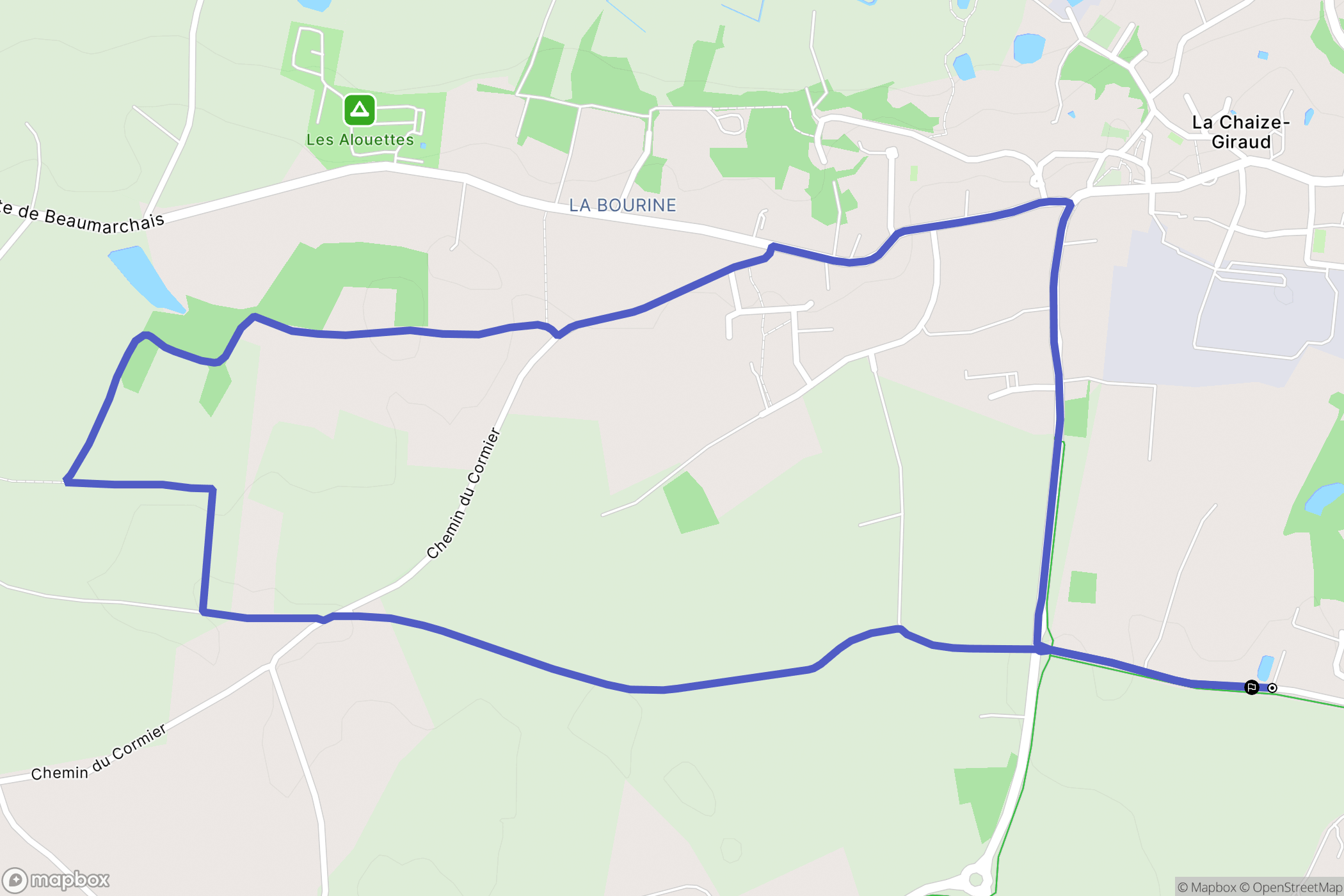 Landevieille : carte du parcours de randonnée - France
