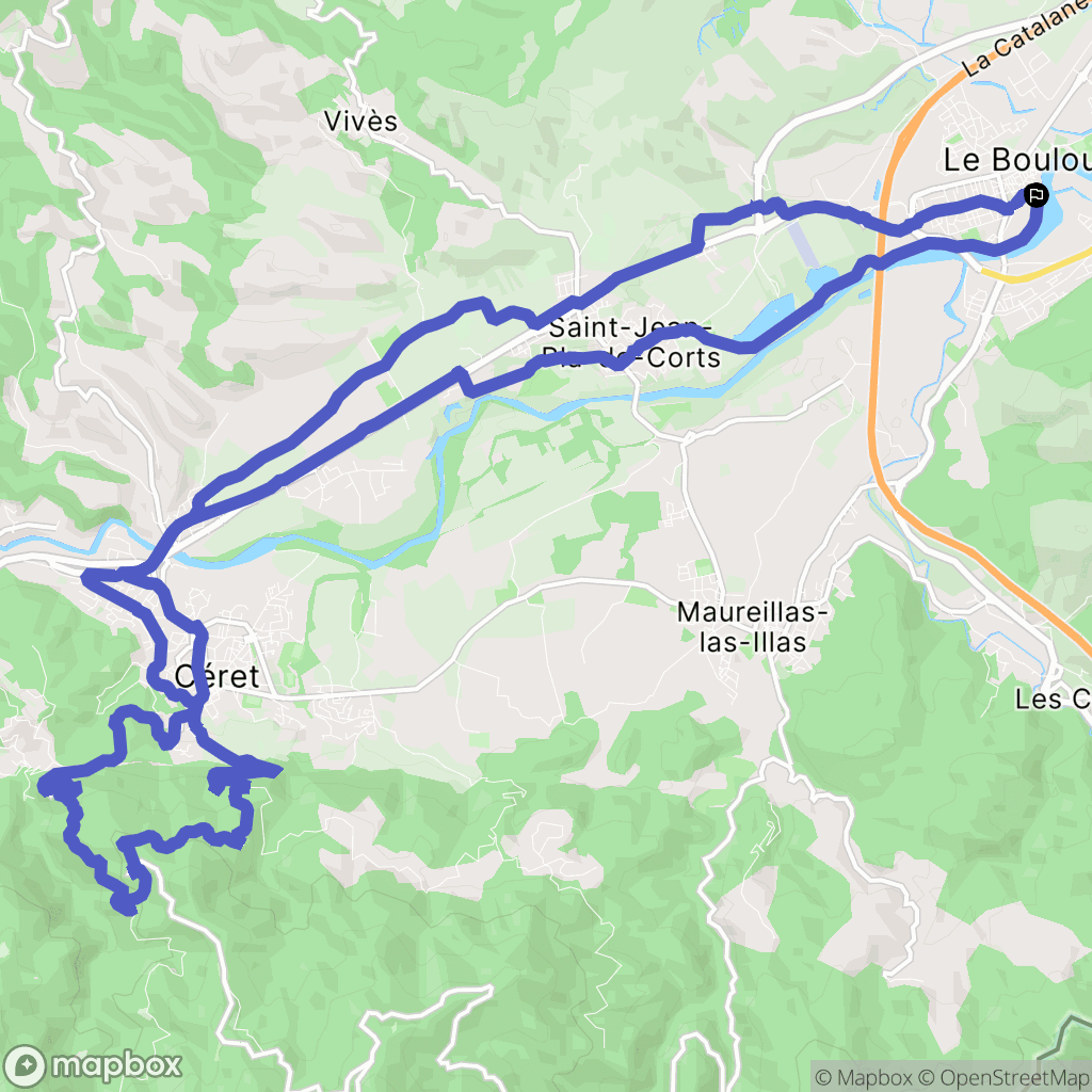 Le Boulou : carte du parcours de randonnée - France
