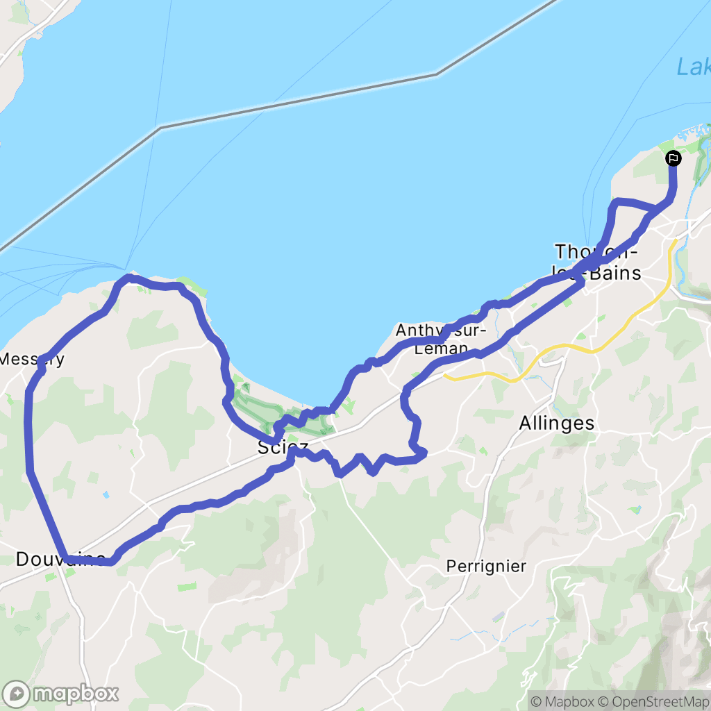 Thonon-les-Bains : carte du parcours de randonnée - France