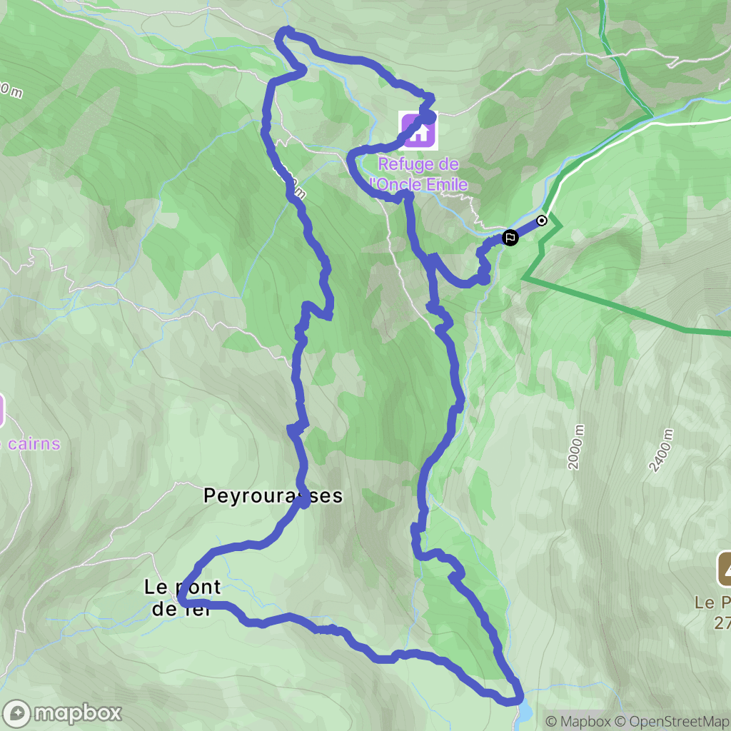 Freissinières : carte du parcours de randonnée - France