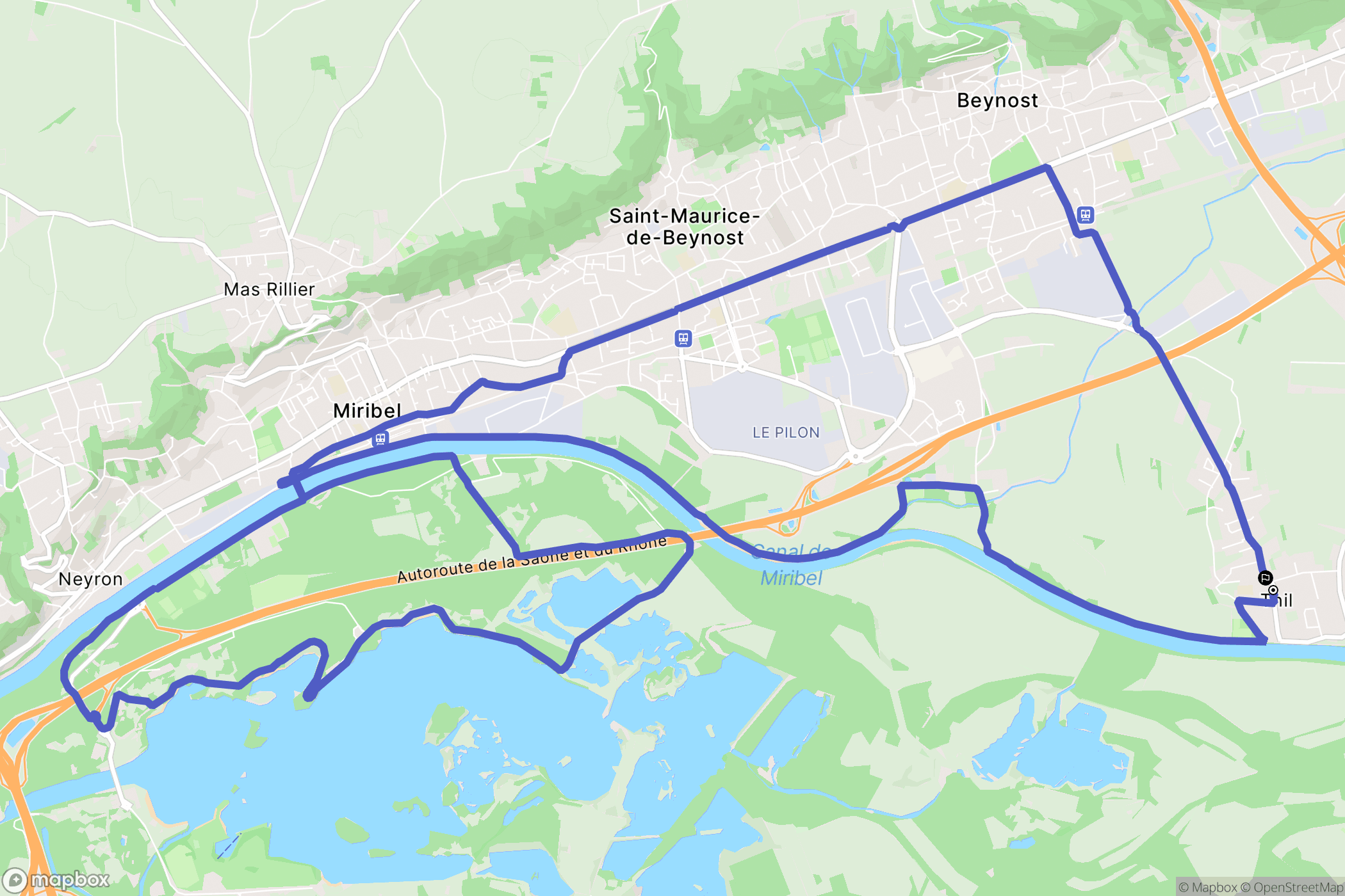 Thil : carte du parcours de randonnée - France
