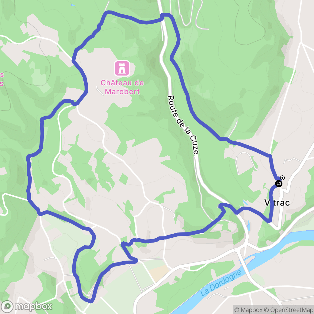 Vitrac : carte du parcours de randonnée - France