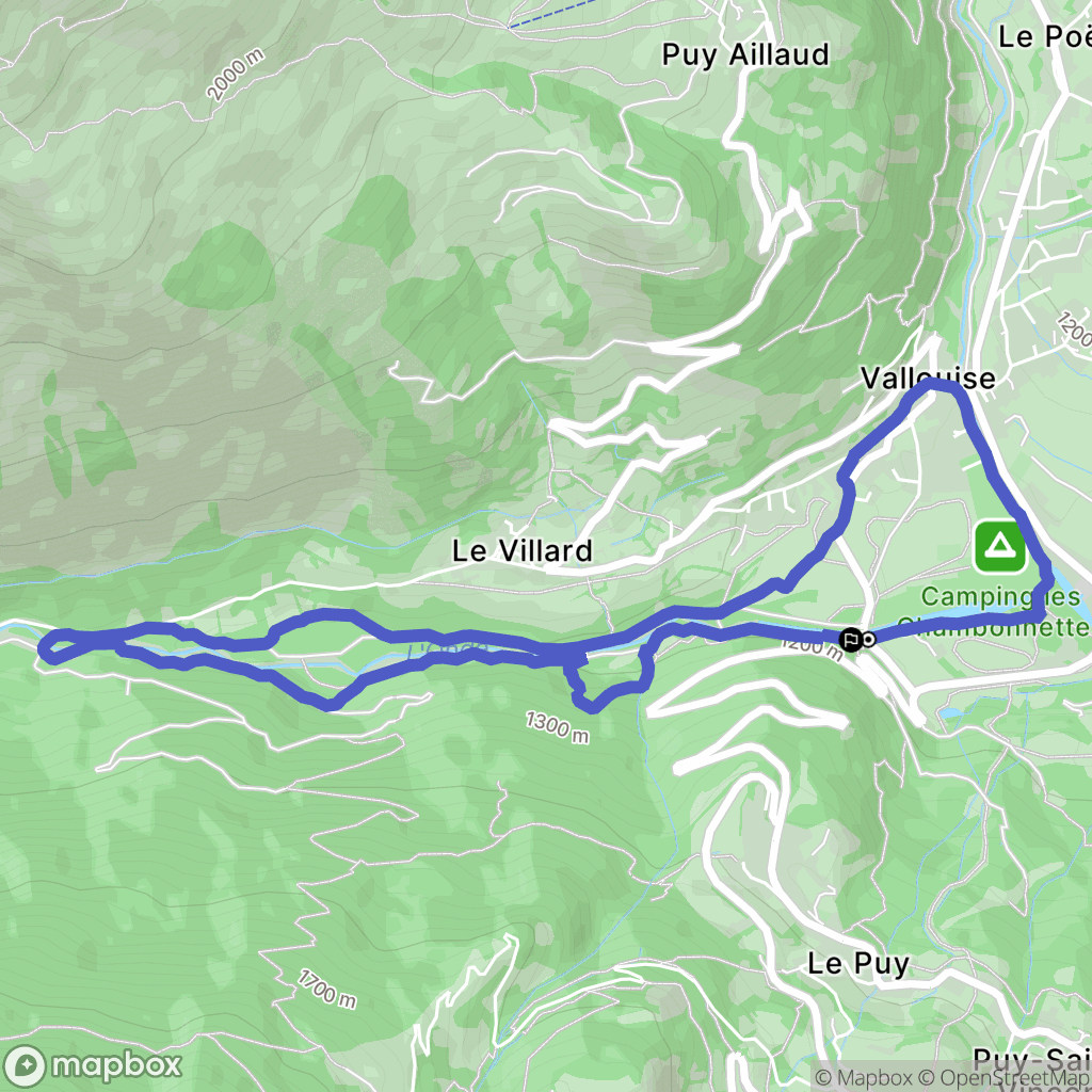 Vallouise-Pelvoux : carte du parcours de randonnée - France
