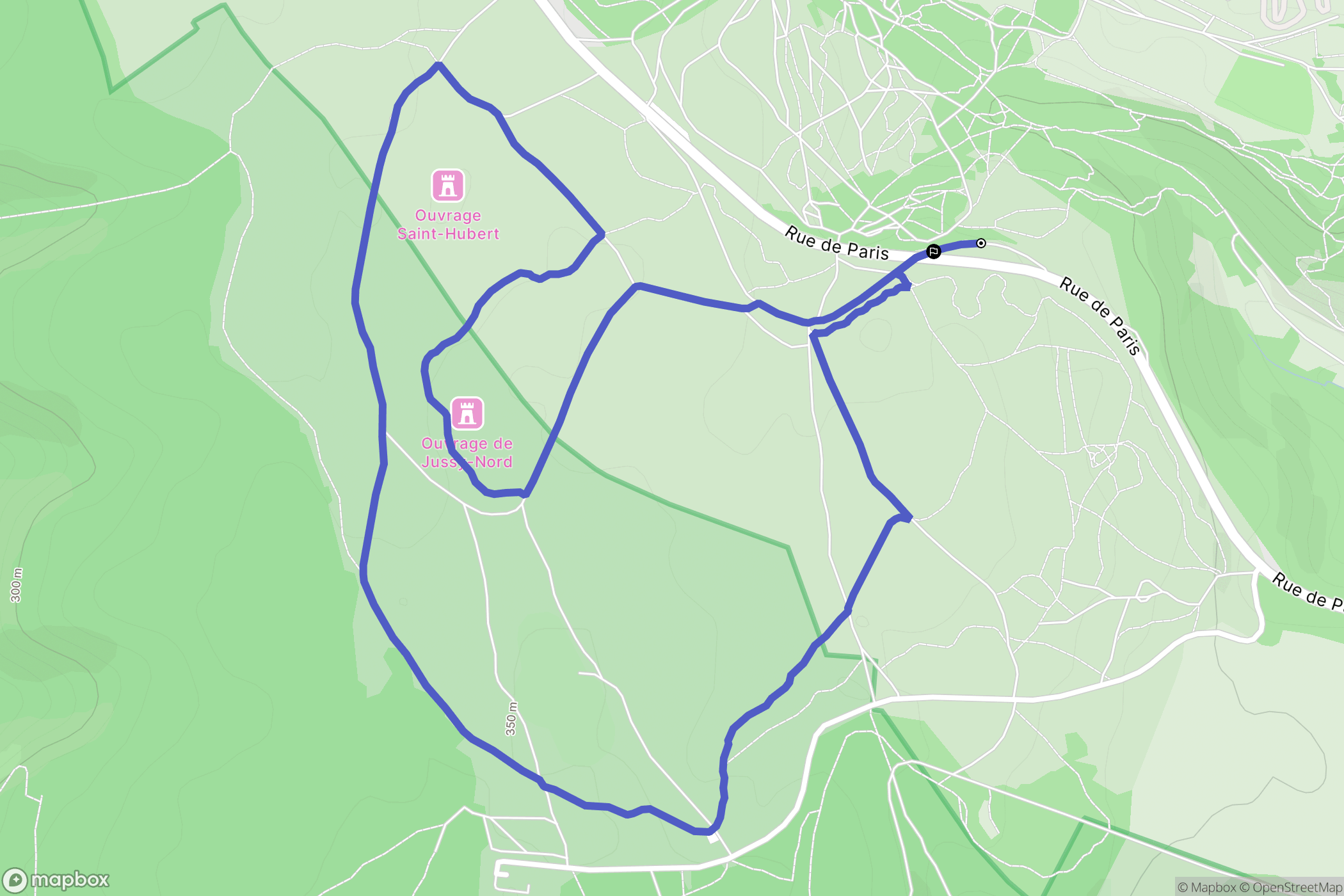 Rozérieulles : carte du parcours de randonnée - France