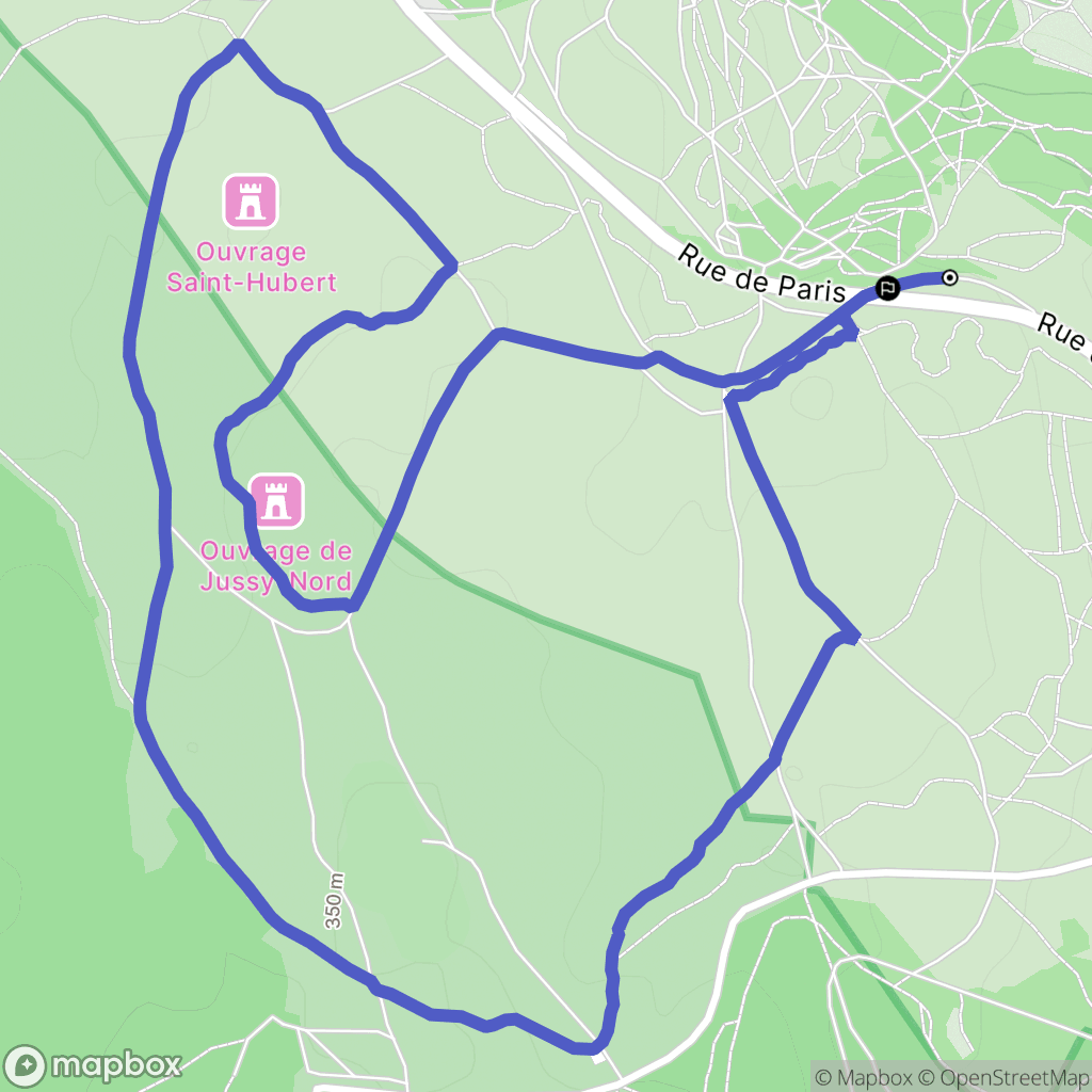 Rozérieulles : carte du parcours de randonnée - France