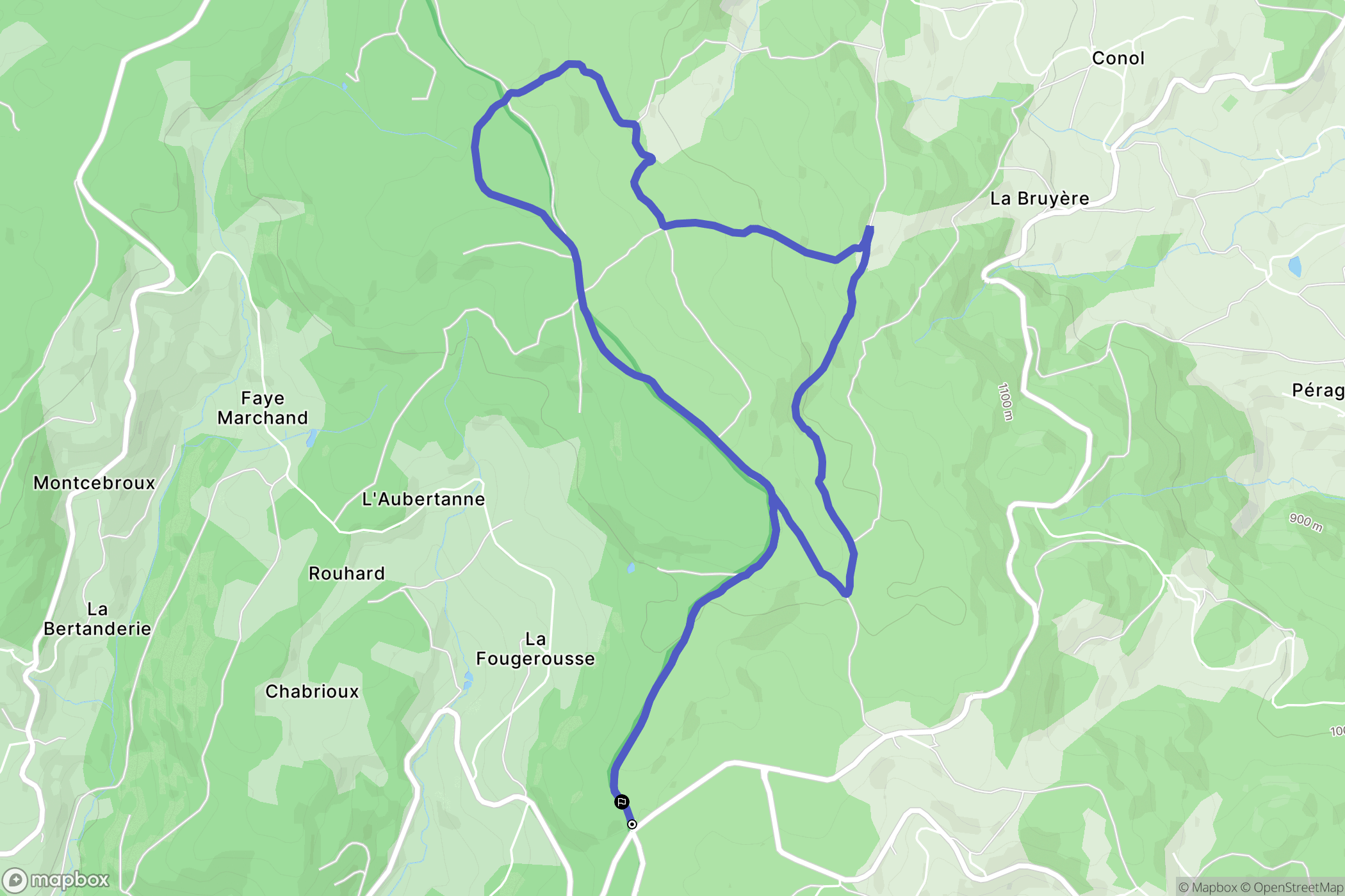 Saint-Anthème : carte du parcours de randonnée - France