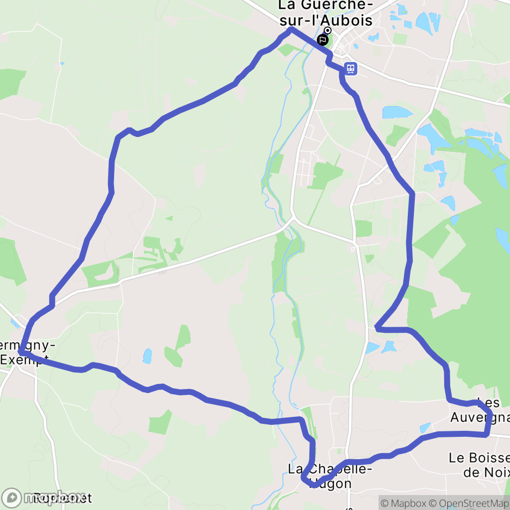 La Guerche-sur-l'Aubois : carte du parcours de randonnée - France