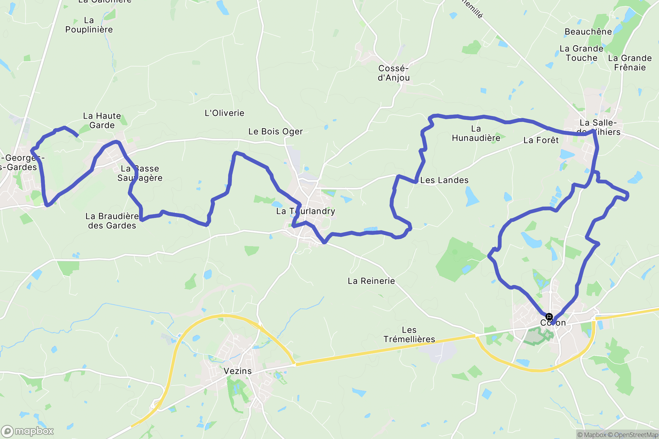 Coron : carte du parcours de randonnée - France