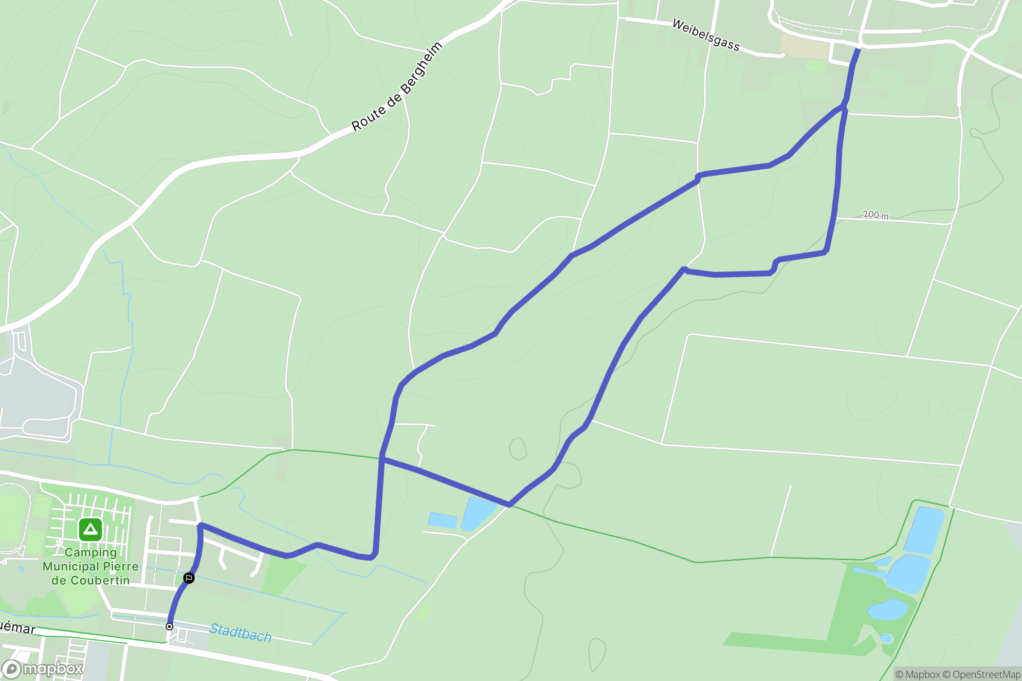 Ribeauvillé : carte du parcours de randonnée - France