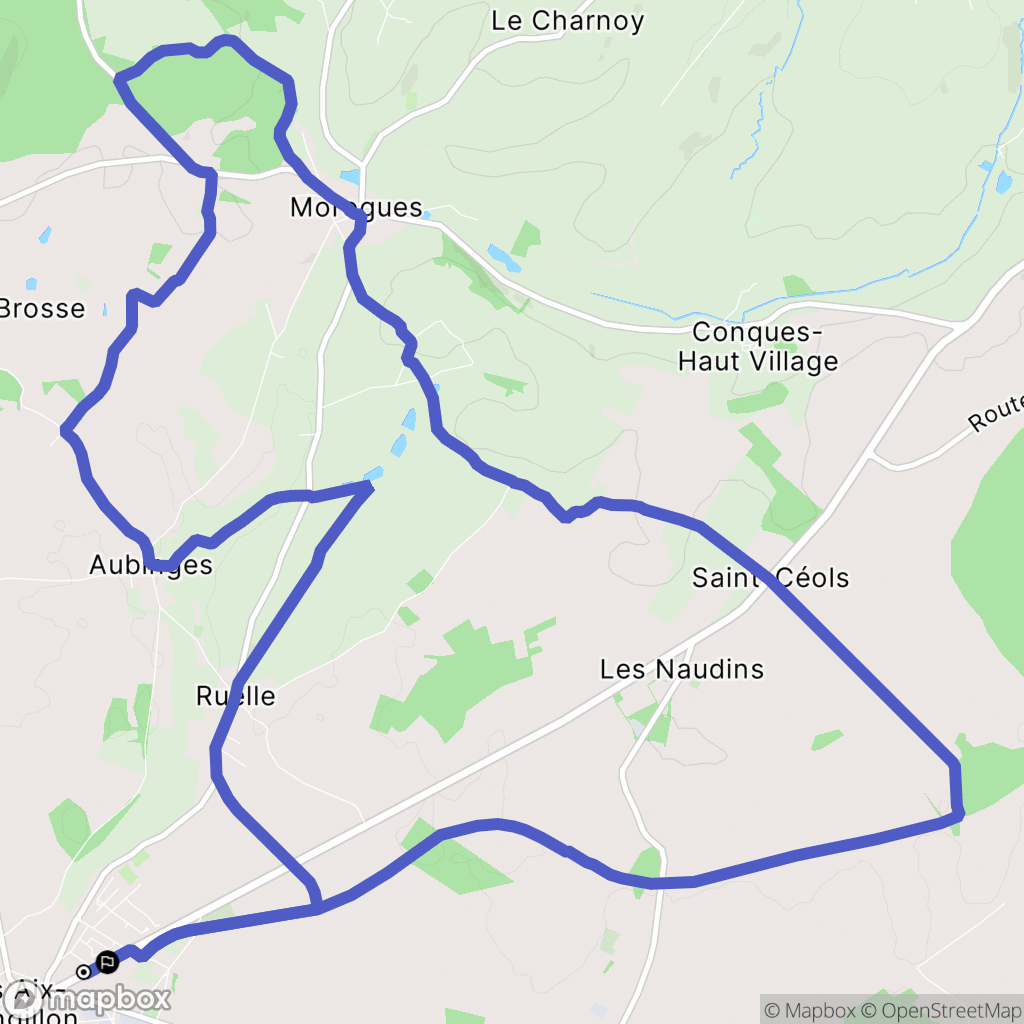Les Aix-d'Angillon : carte du parcours de randonnée - France