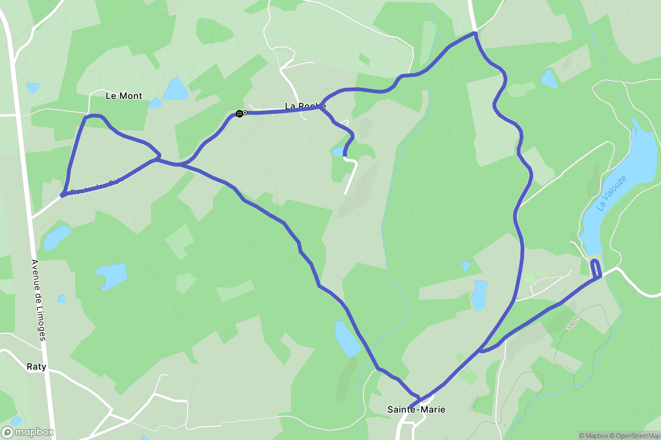 La Coquille : carte du parcours de randonnée - France