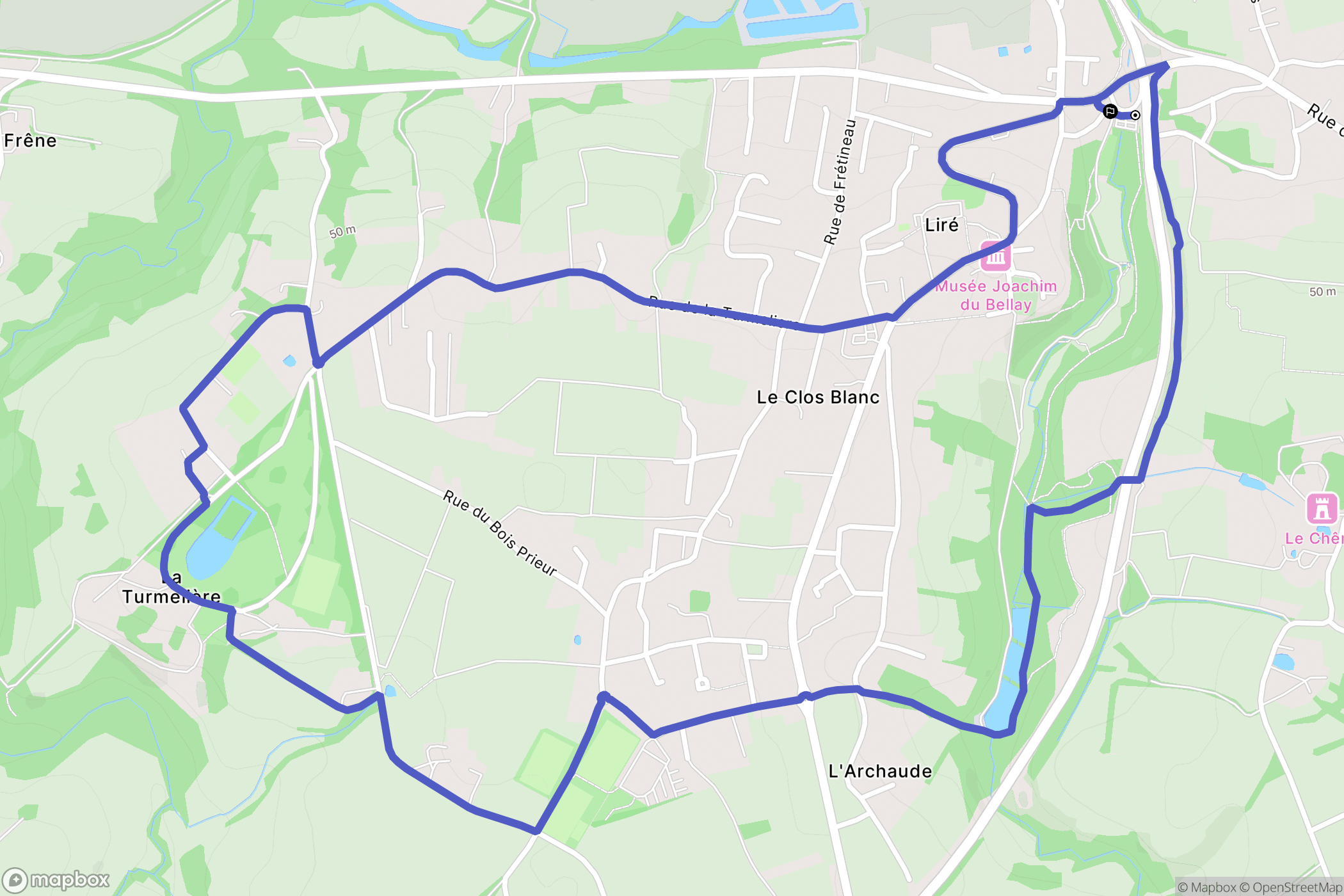 Orée-d'Anjou : carte du parcours de randonnée - France