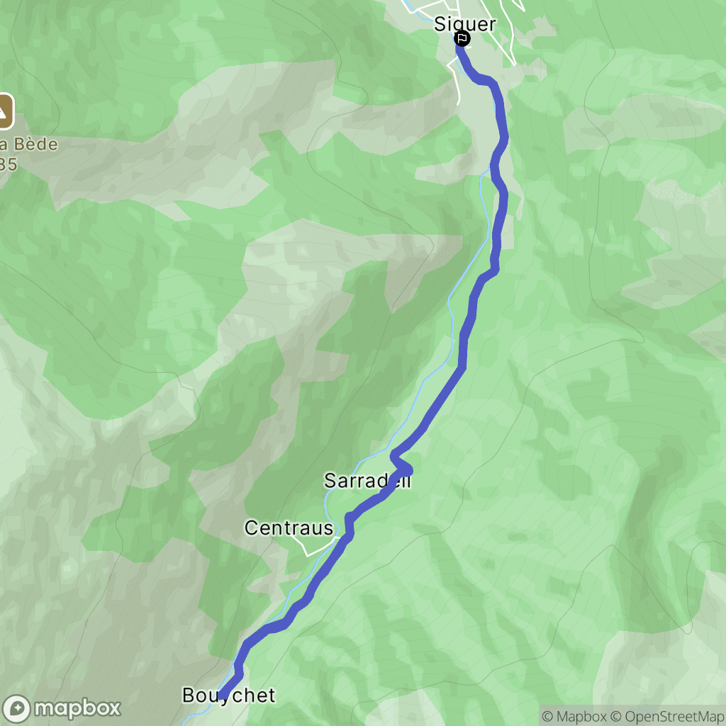 Siguer : carte du parcours de randonnée - France