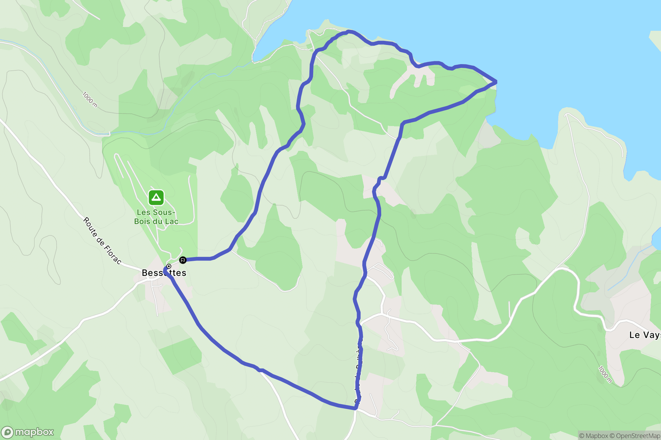 Chastanier : carte du parcours de randonnée - France