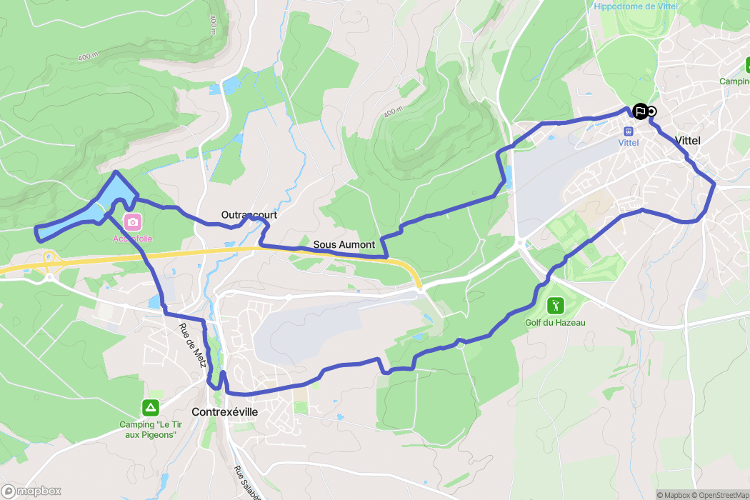 Vittel : carte du parcours de randonnée - France